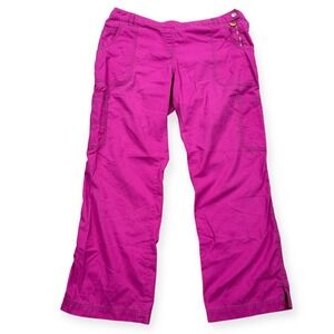 Koi Kathy Peterson Pants Women's XL Pink Cargo Baggy Scrub Lindsey Heart Zip